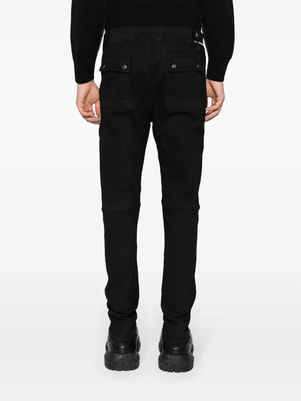 Rick Owens DRKSHDW Aircut low waist jeans met toelopende pijpen Zwart