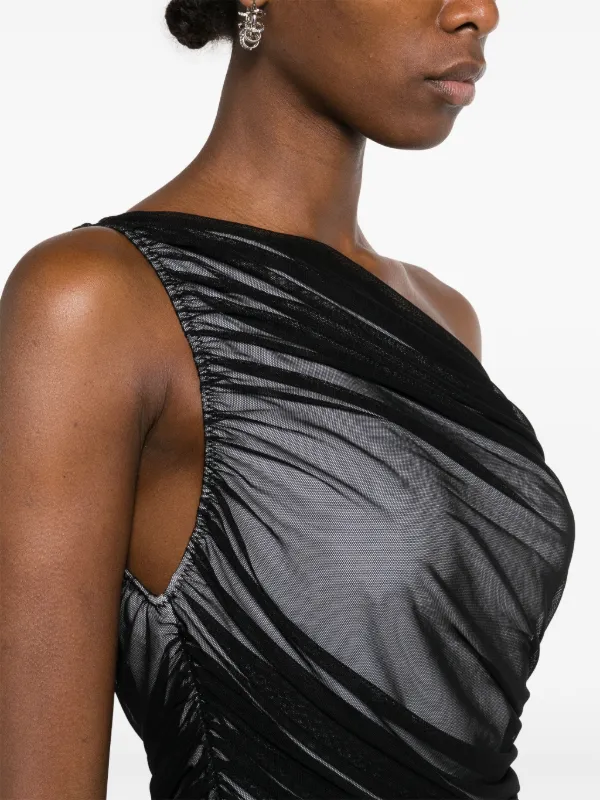 Norma Kamali Diana Asymmetric One-Shoulder Gown - Black