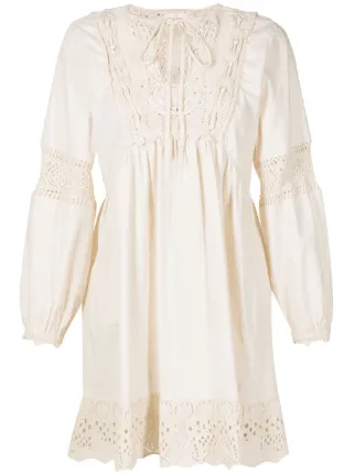 Cecilia Prado crochet-panel long-sleeve Dress | Neutrals | FARFETCH Cecilia Prado crochet-panel long-sleeve Dress | Neutrals | FARFETCH