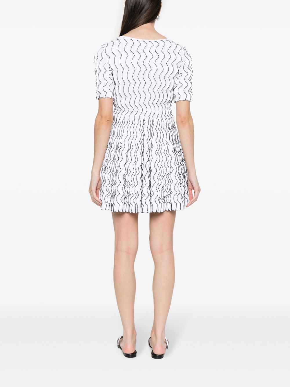 Shop Antonino Valenti Ruffled Flared Mini Dress In White