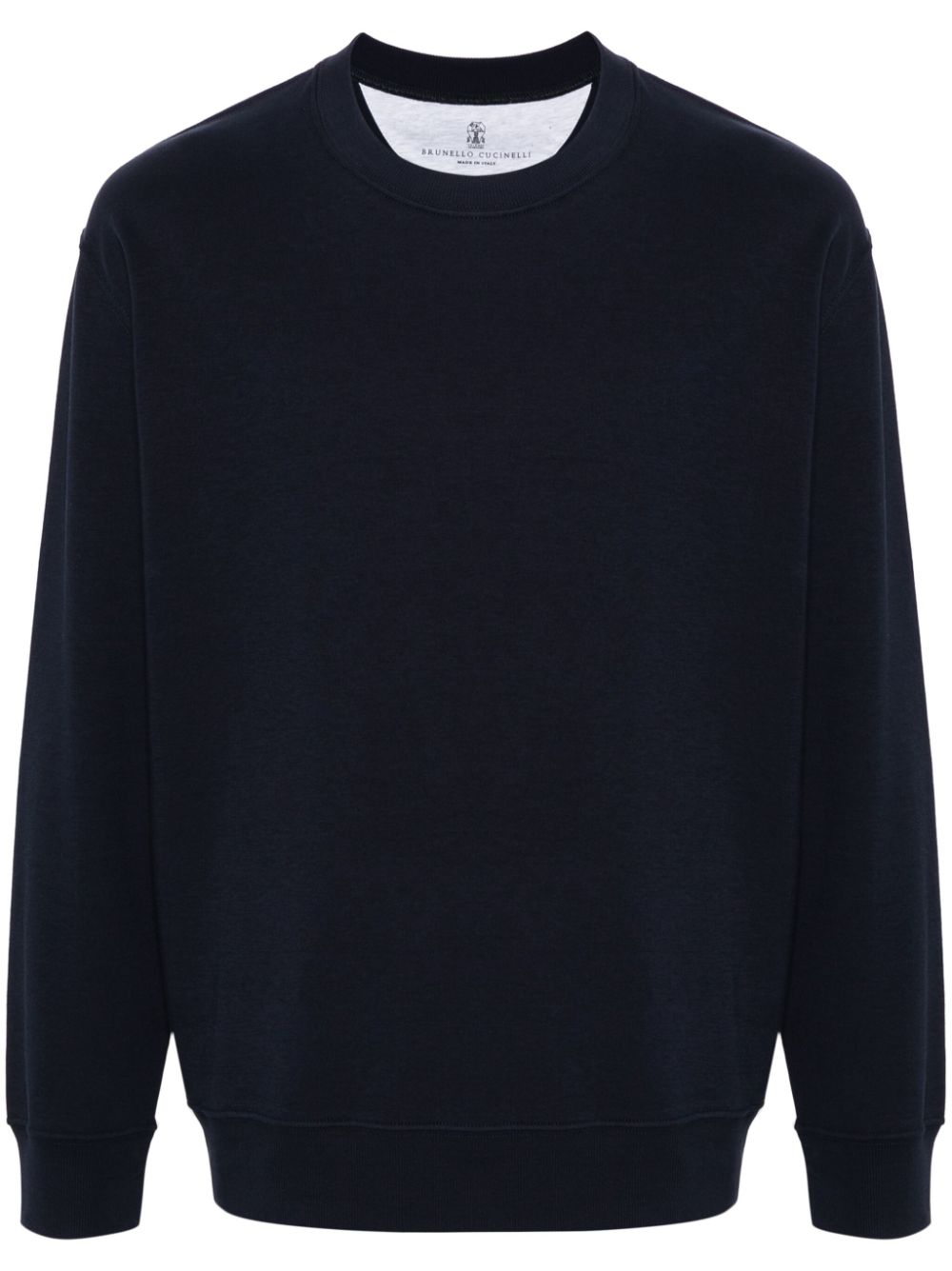 Brunello Cucinelli Crew-neck Jersey Sweatshirt In Blue