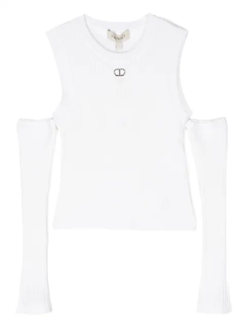 TWINSET Kids off-shoulder knitted top