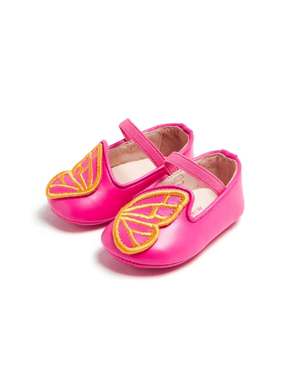 Shop Sophia Webster Mini Bibi Butterfly-patch Ballerina Shoes In 粉色