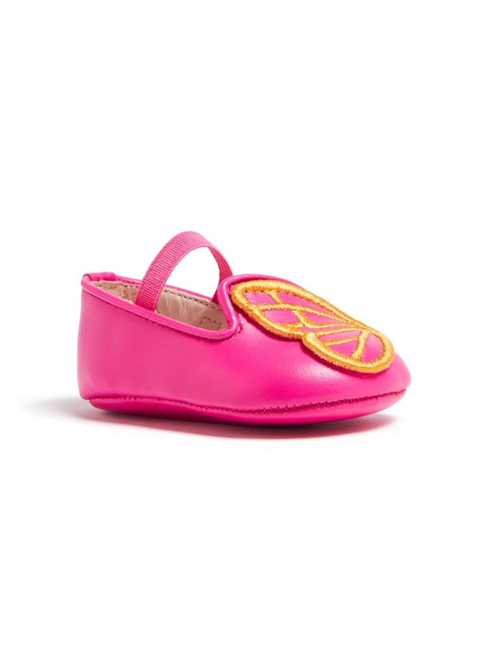 Sophia Webster Mini Bibi Butterfly-patch Ballerina Shoes In 粉色