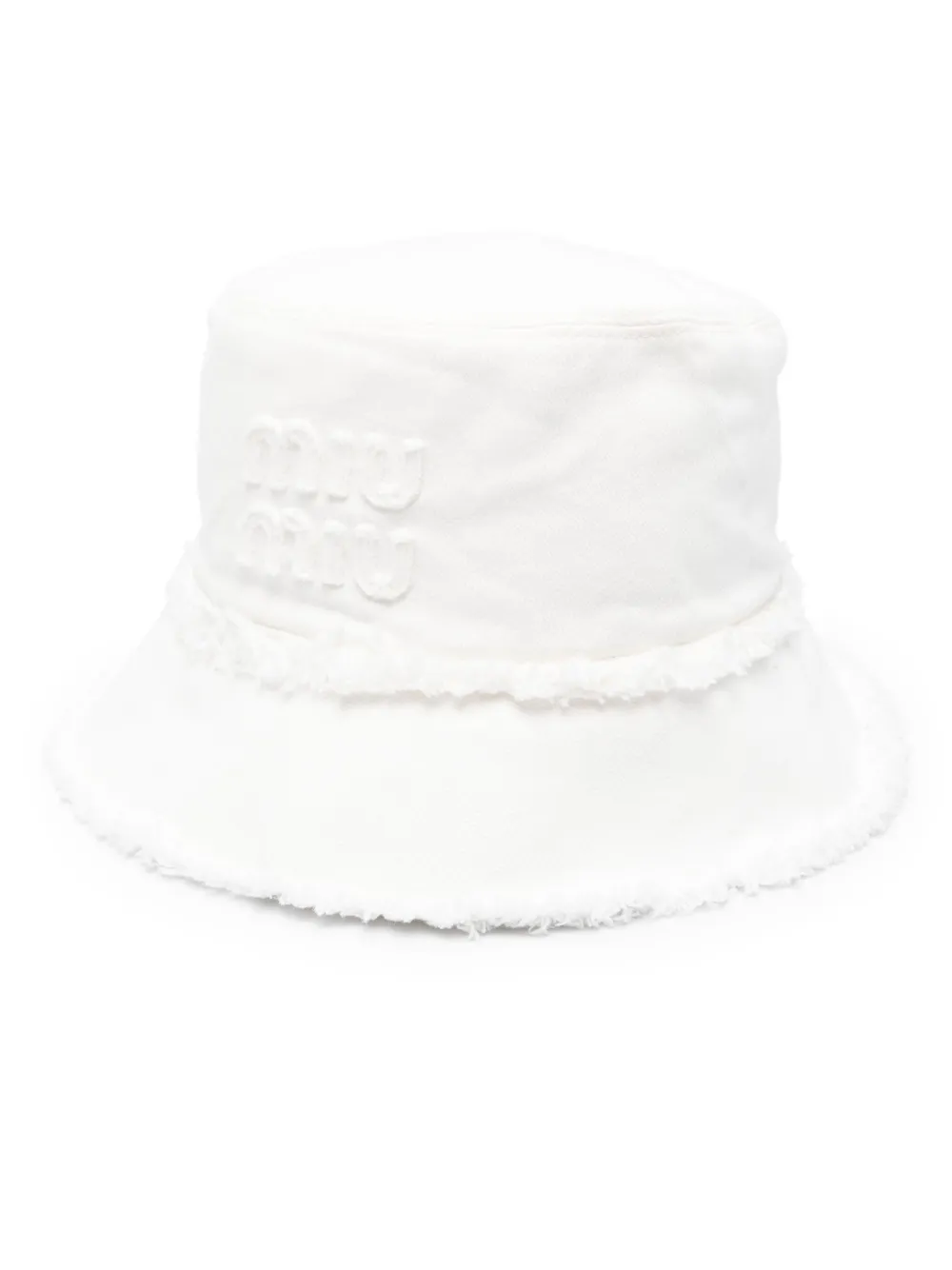 Miu Miu fiskehatt med broderad logotyp | vit | Image 1