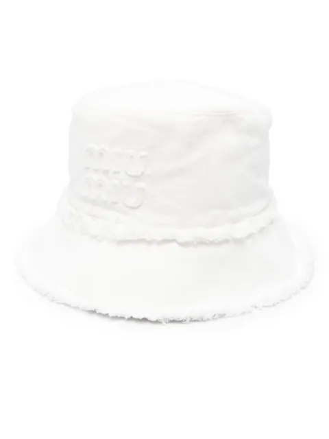 Miu Miu logo-embroidered denim bucket hat