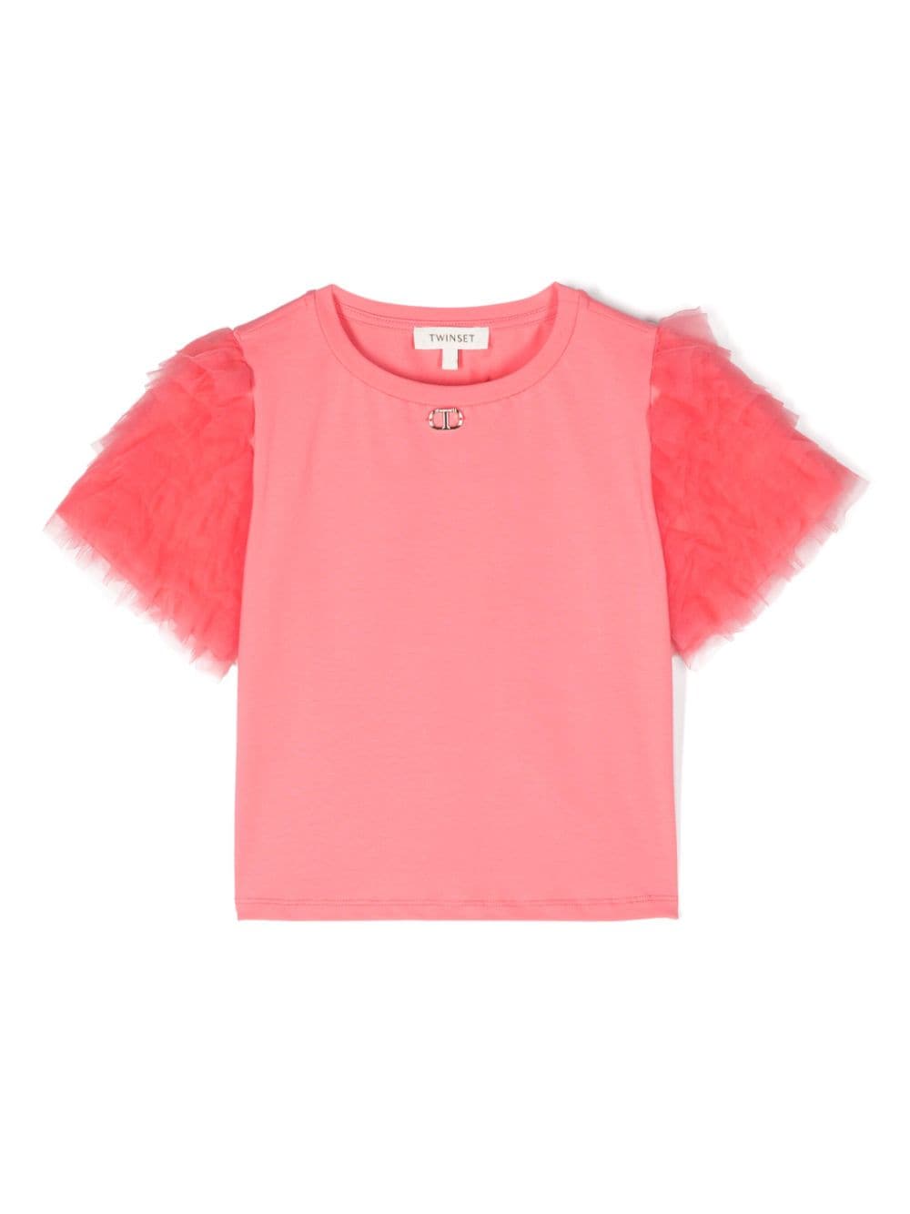 Twinset Kids' Ruffle-detail T-shirt In Pink