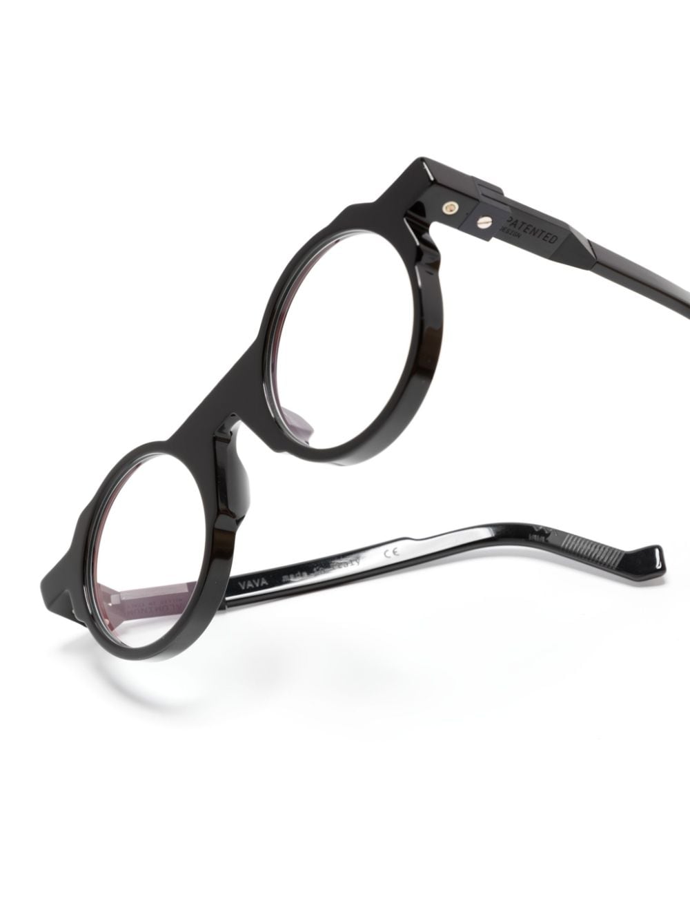 Shop Vava Eyewear Sculpted Round-frame Glasses In 黑色