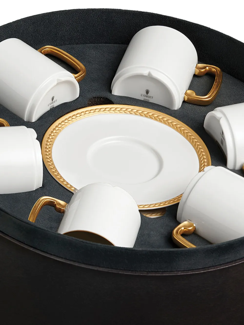 L'Objet Soie Tressée espresso cups and saucers (set of six) | Tea & Coffee | Image 2