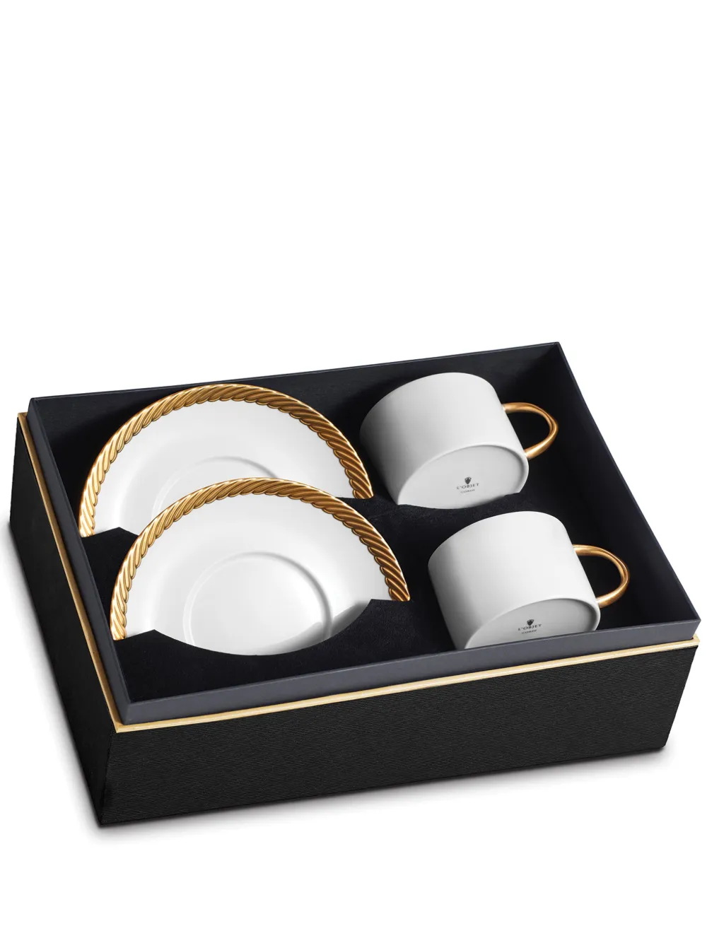 L'Objet Corde tea cups and saucers (set of two) | White | Image 1