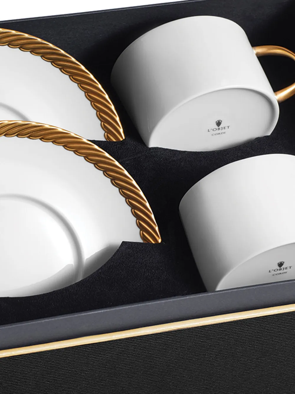 L'Objet Corde tea cups and saucers (set of two) | Tea & Coffee | Image 2