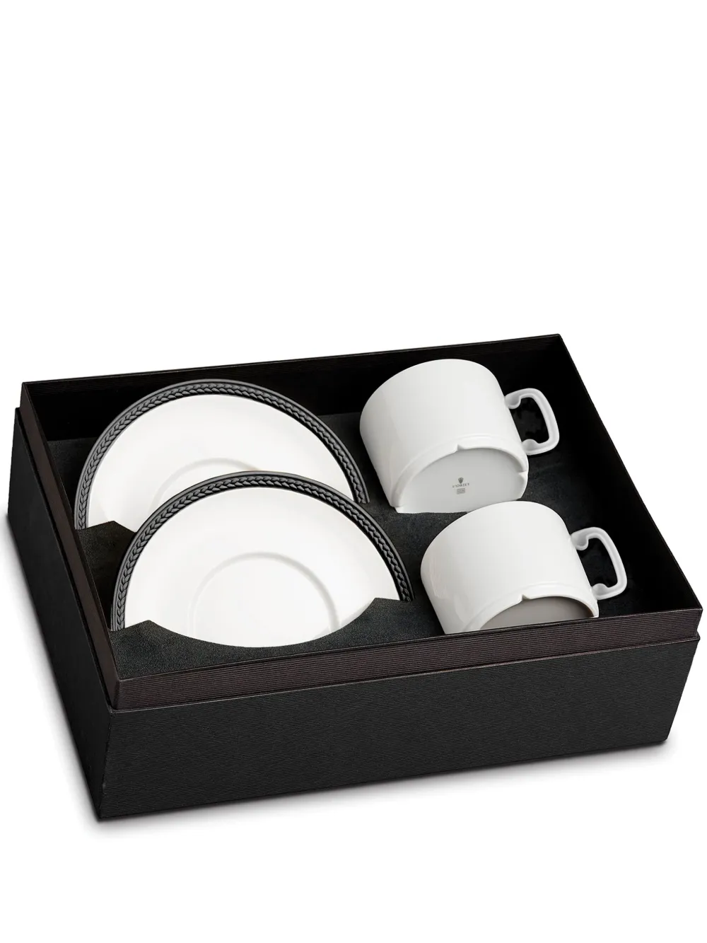 L'Objet Soie Tressée tea cups and saucers (set of two) | White | Image 1