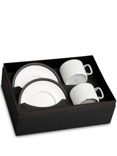 L'Objet Soie Tressée tea cups and saucers (set of two)
