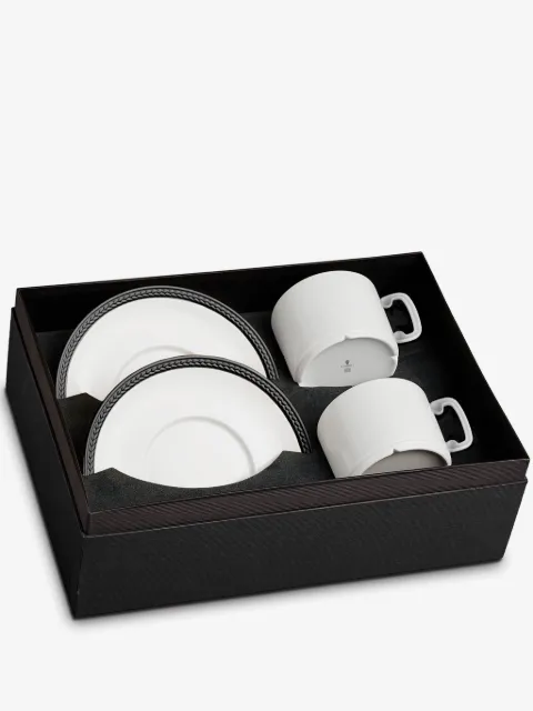 L'Objet Soie Tressée tea cups and saucers (set of two)