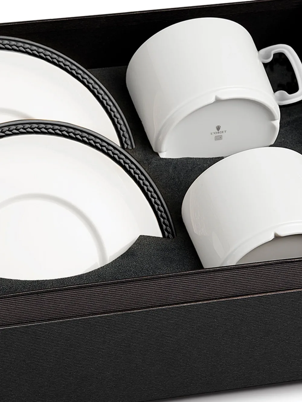 L'Objet Soie Tressée tea cups and saucers (set of two) | Tea & Coffee | Image 2