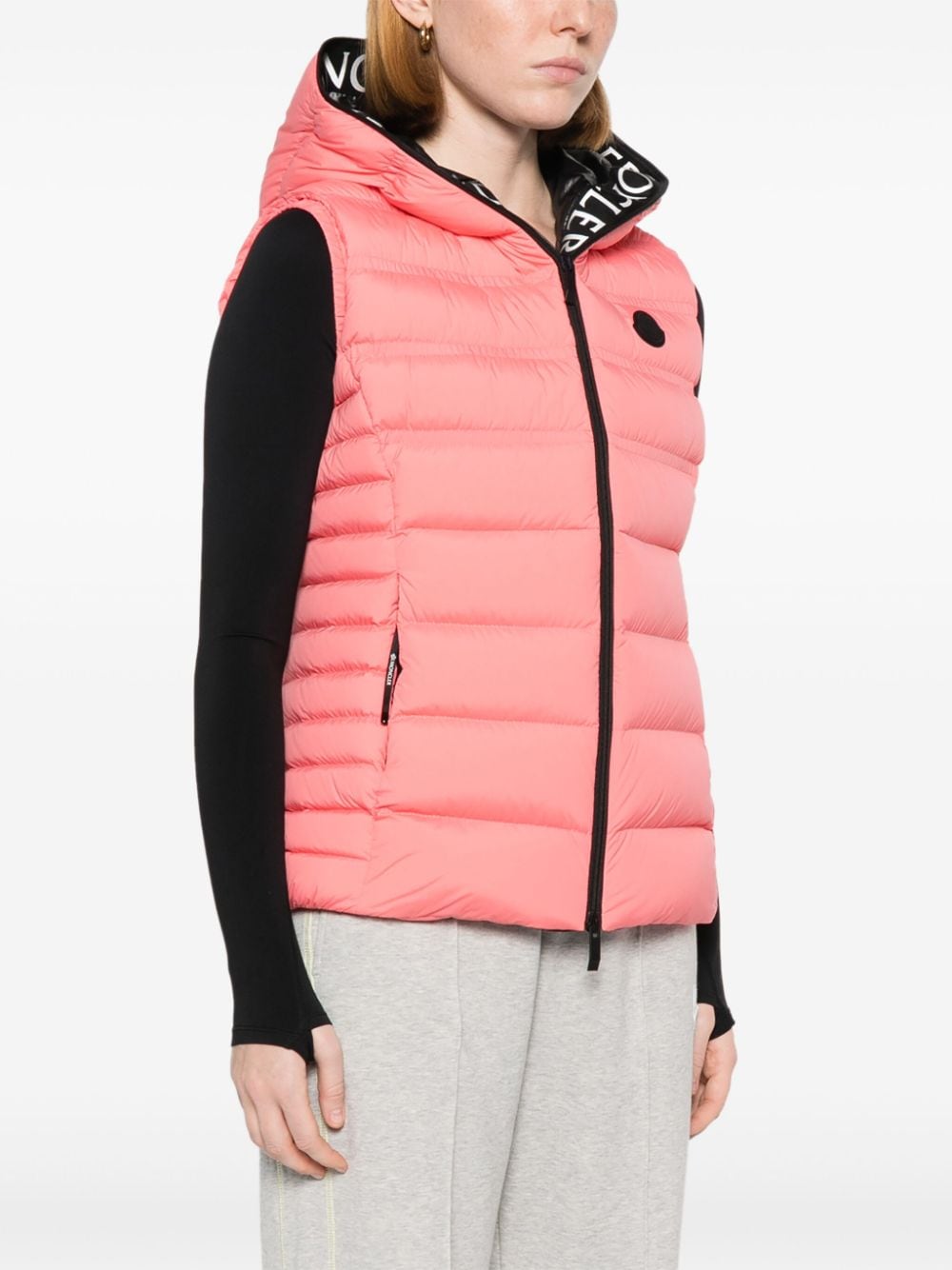 Shop Moncler Quilted Padded Gilet In Pink