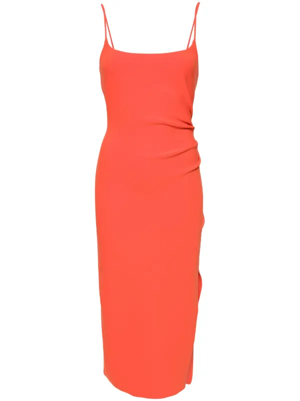 BEC BRIDGE Jessi Gathered Midi Dress Orange FARFETCH CA