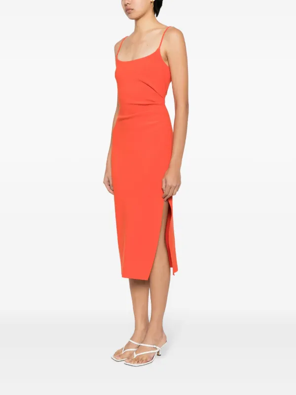 BEC BRIDGE Jessi Gathered Midi Dress Orange FARFETCH CA