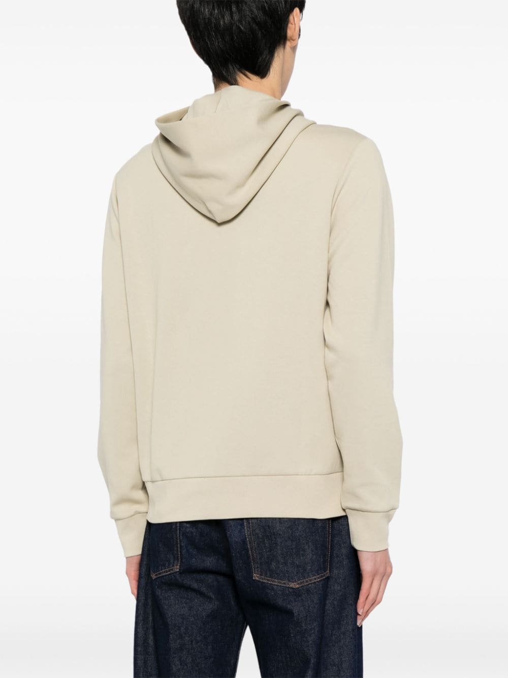 Shop Calvin Klein Logo-print Cotton-blend Hoodie In Neutrals