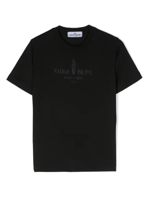 Stone Island Junior Compass-print cotton T-shirt