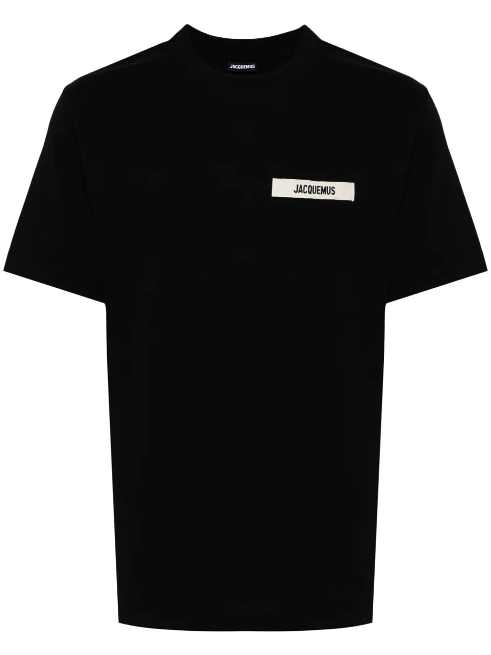 Jacquemus Le T-shirt Grosgrain Cotton Logo T-shirt In Black