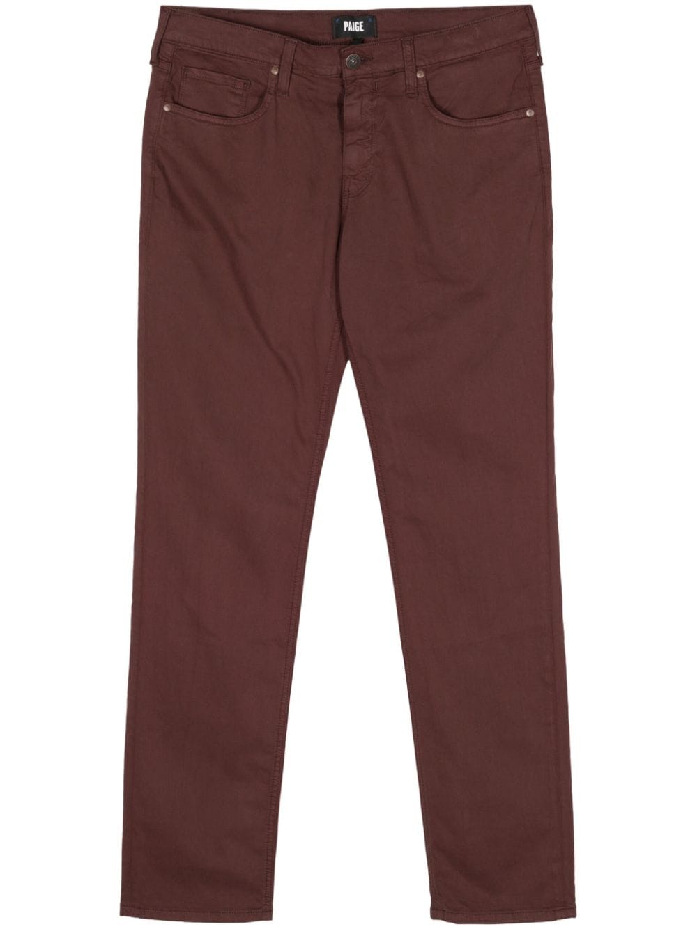Paige Federal Low-rise Slim-fit Jeans In Brown