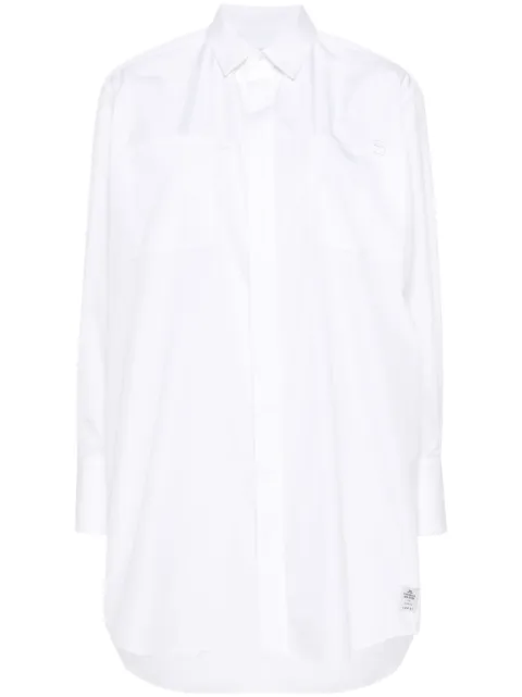 sacai camisa de popelina con logo en relieve