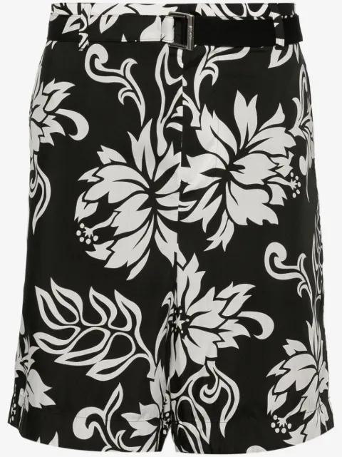 sacai floral-print poplin shorts