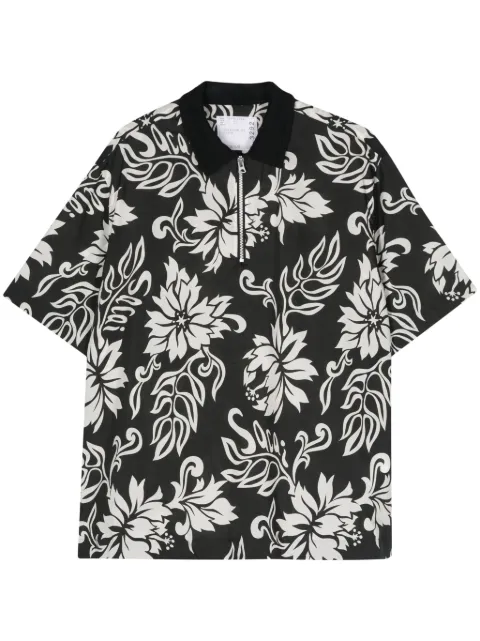 sacai floral-print poplin shirt