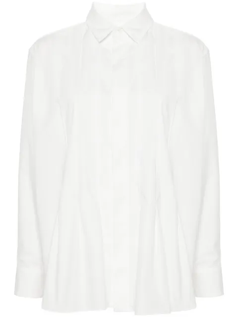 sacai camisa de popelina con pliegues