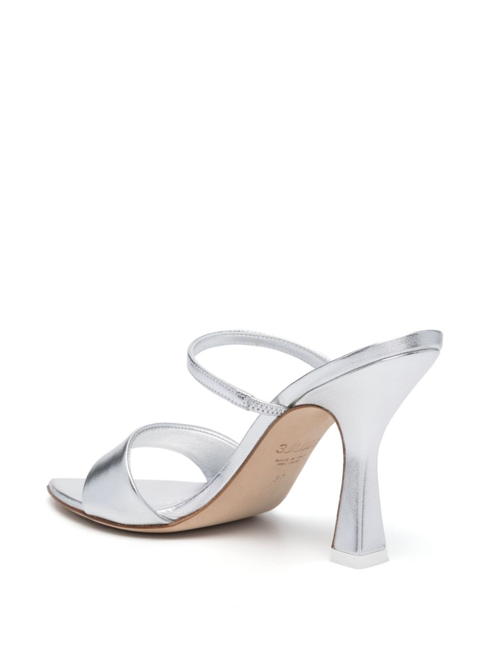Shop 3juin 100mm Metallic Leather Sandals In Silver
