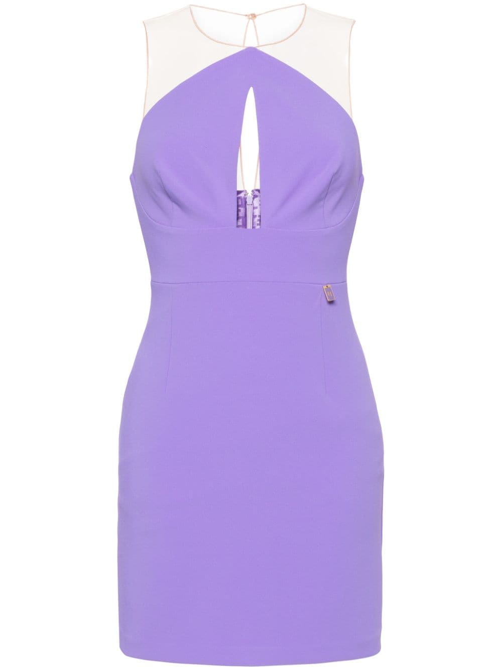 Elisabetta Franchi Key-hole Neckline Mini Dress In Purple