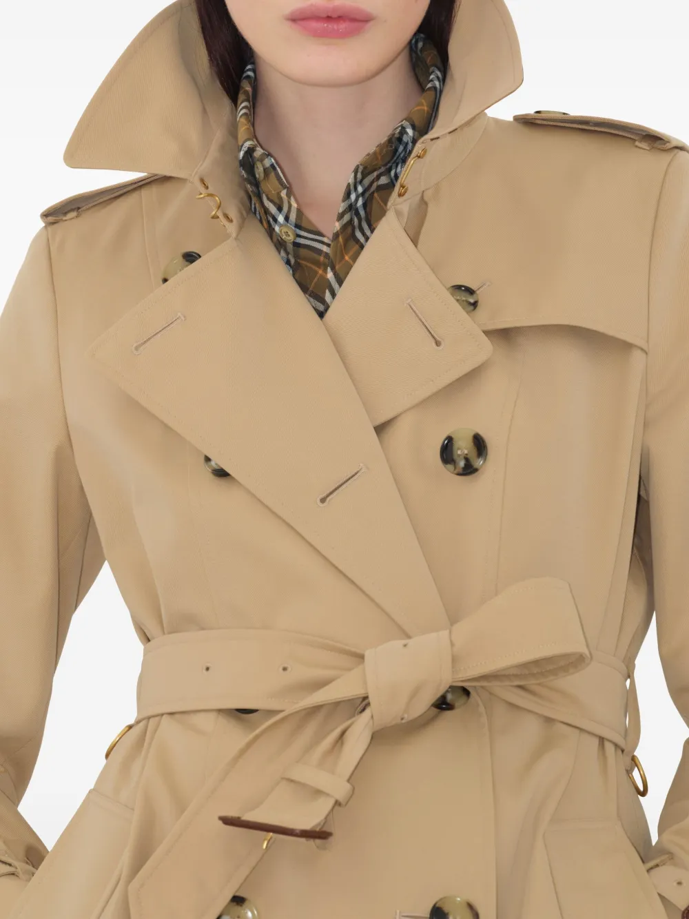 Burberry Trenchcoat met dubbele rij knopen Beige