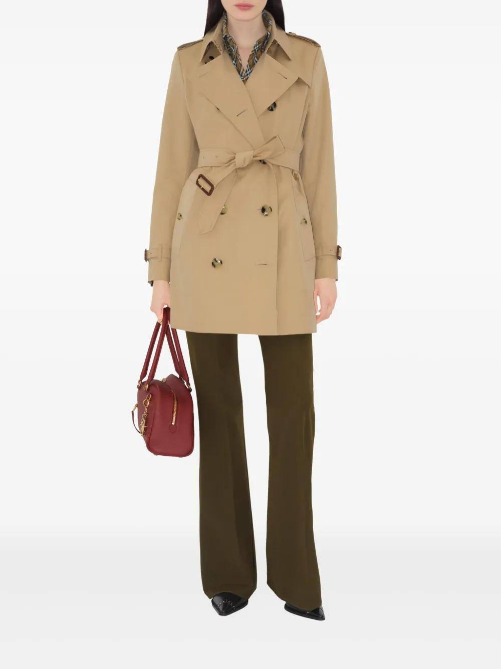 Burberry Trenchcoat met dubbele rij knopen Beige