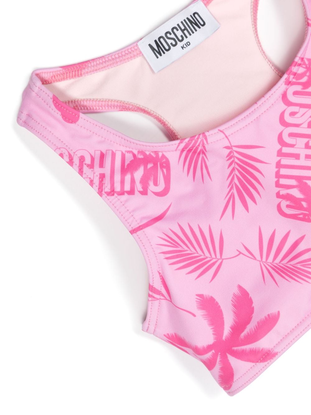 Moschino Kids palm tree-print bikini - Roze