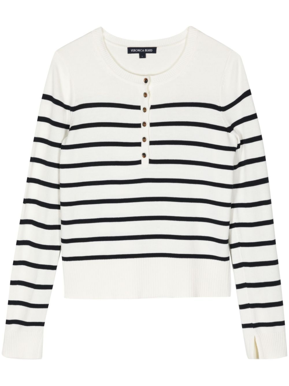 Veronica Beard Dianora Striped Knitted Top In White