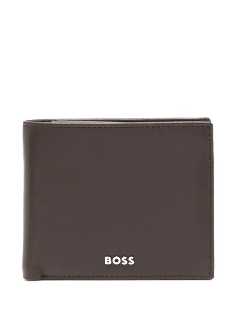 BOSS logo-plaque leather wallet