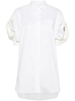 Sacai パフスリーブ ミニドレス | ホワイト | FARFETCH JP