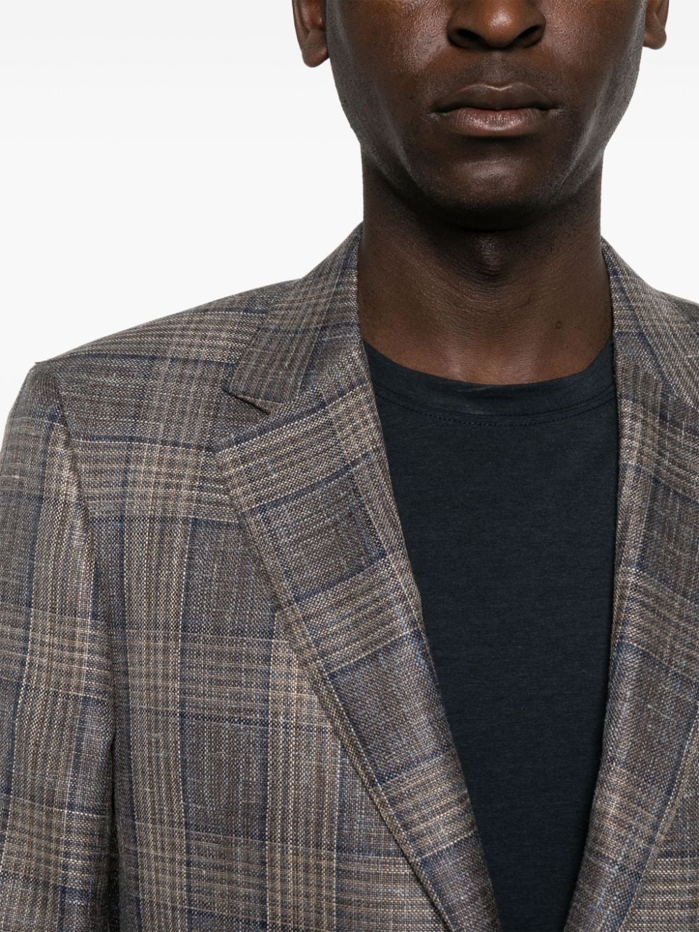 Shop Canali Single-breasted Blazer In Brown