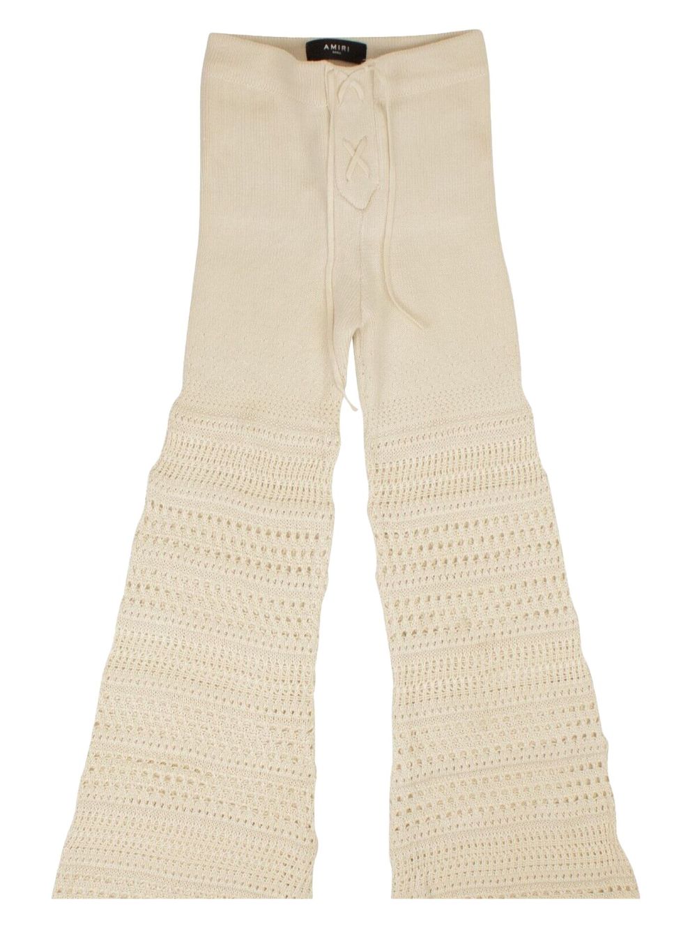 Shop Amiri Crochet Flared Trousers In Neutrals