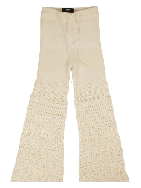 Amiri Crochet Flared Trousers in Neutrals