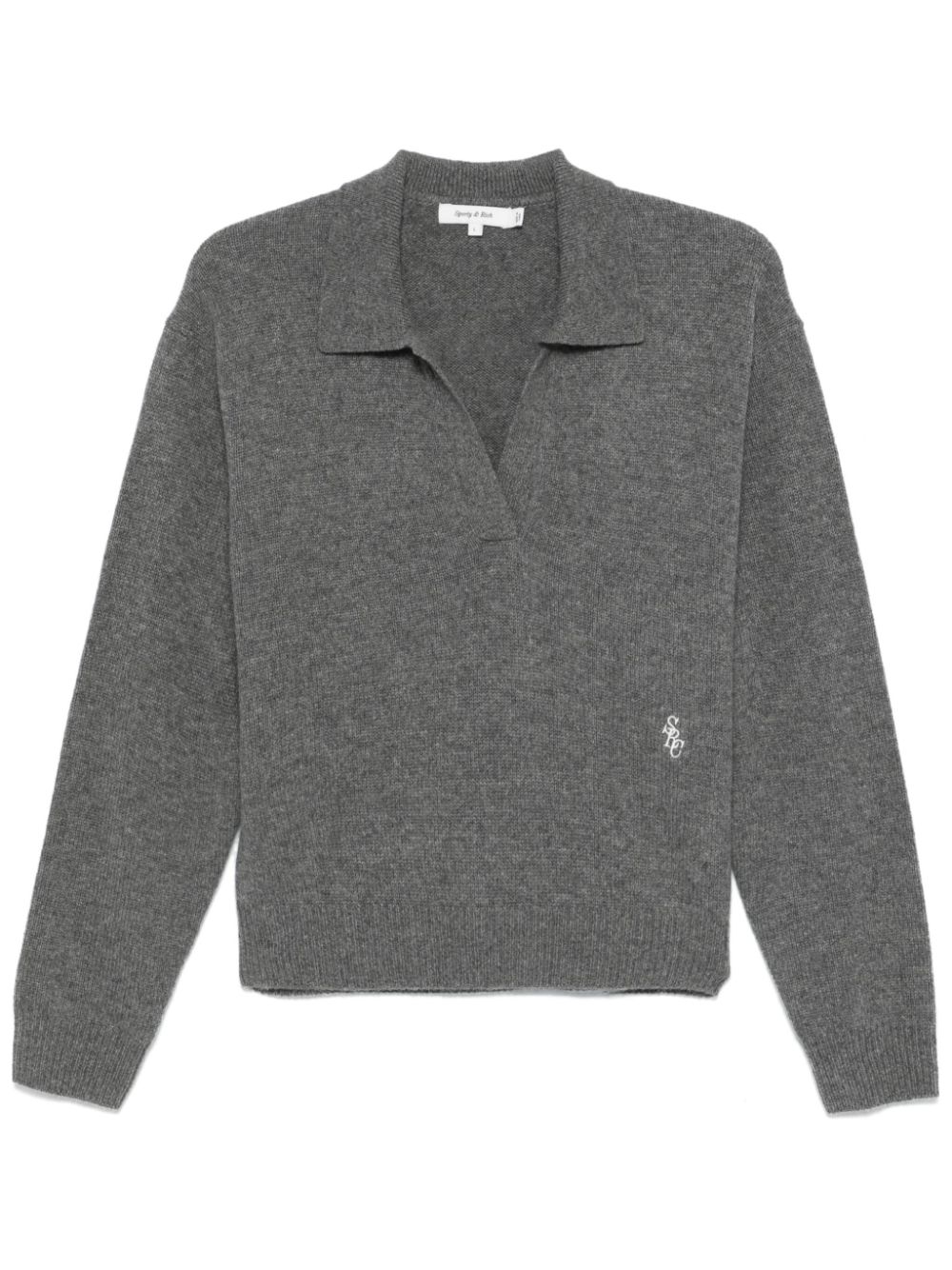 Sporty & Rich cashmere polo sweater Grijs