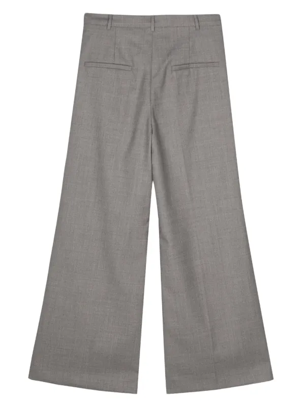 [LOW CLASSIC] / ☆ 24SS WIDE WOOL TROUSER / MELANGE GREY Low Classic Mélange wide-leg Trousers | Grey | FARFETCH