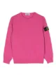 brushed-effect logo-print jumper 