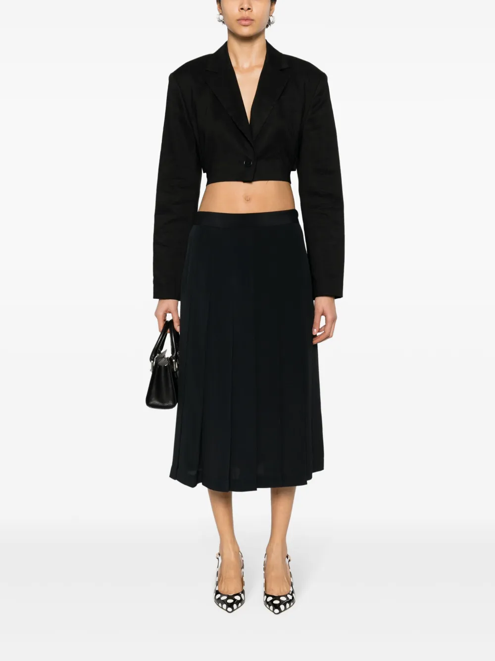 Nº21 pleated midi skirt - Zwart