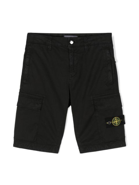 Stone Island Junior Compass-badge cargo shorts