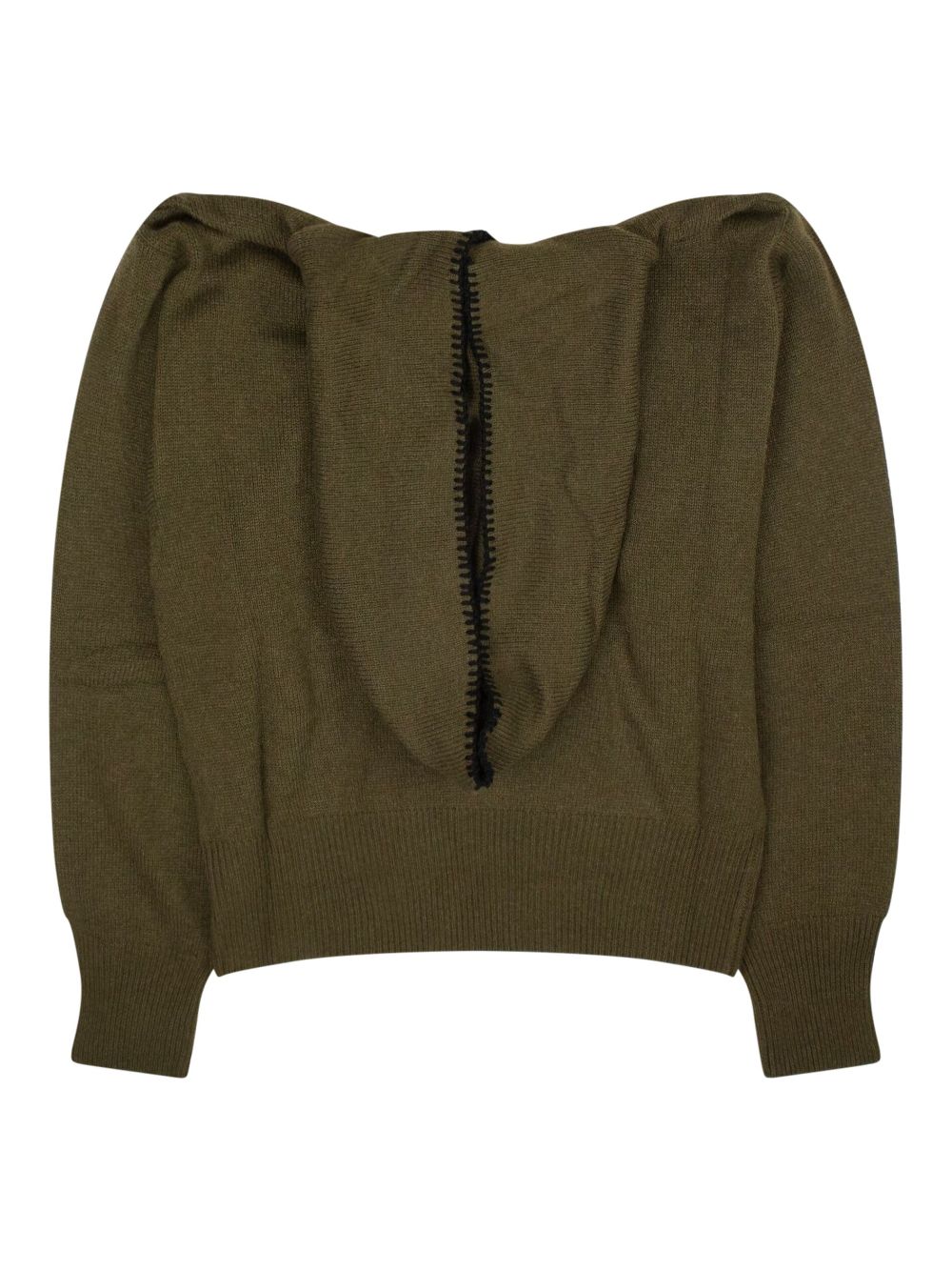 Shop Amiri Contrast-stitch Cashmere Hoodie In Green