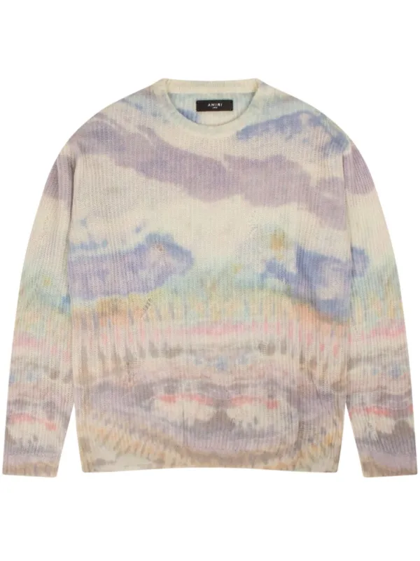 Amiri Tie-dye Cashmere Jumper in Neutrals