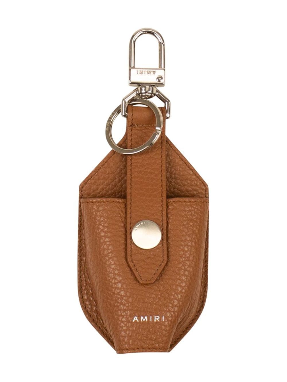 Amiri Pebbled-leather Hand Sanitizer Holder In Brown