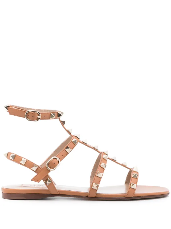 【VALENTINO GARAVANI】6cm ロックスタッド ケージサンダル Valentino Garavani ロックスタッズ ケージサンダル | ブラウン